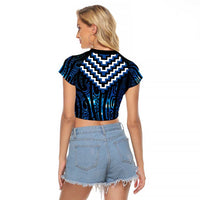 New Zealand Matariki Raglan Cropped T Shirt Galaxy Poutama Motifs