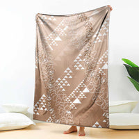 Hawaii Beige Kapa Blanket Vintage 'Ohe Kāpala Motifs Mix Plumeria Leis LT7 - Polynesian Pride