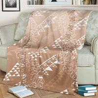 Hawaii Beige Kapa Blanket Vintage 'Ohe Kāpala Motifs Mix Plumeria Leis LT7 - Polynesian Pride