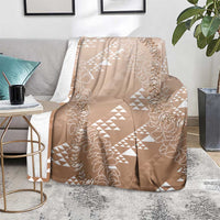 Hawaii Beige Kapa Blanket Vintage 'Ohe Kāpala Motifs Mix Plumeria Leis LT7 - Polynesian Pride