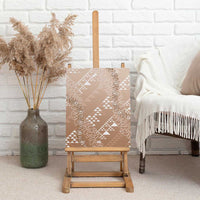 Hawaii Beige Kapa Canvas Wall Art Vintage 'Ohe Kāpala Motifs Mix Plumeria Leis LT7 - Polynesian Pride