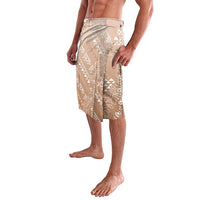 Hawaii Beige Kapa Lavalava Vintage 'Ohe Kāpala Motifs Mix Plumeria Leis LT7 - Polynesian Pride