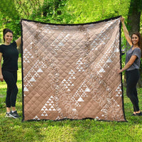 Hawaii Beige Kapa Quilt Vintage 'Ohe Kāpala Motifs Mix Plumeria Leis LT7 - Polynesian Pride