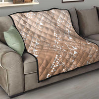 Hawaii Beige Kapa Quilt Vintage 'Ohe Kāpala Motifs Mix Plumeria Leis LT7 - Polynesian Pride