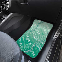 Hawaii Jade Green Kapa Car Mats Vintage 'Ohe Kāpala Motifs Mix Plumeria Leis LT7 - Polynesian Pride