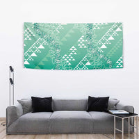 Hawaii Jade Green Kapa Tapestry Vintage 'Ohe Kāpala Motifs Mix Plumeria Leis LT7 - Polynesian Pride