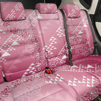 Hawaii Rose Pink Kapa Back Car Seat Cover Vintage 'Ohe Kāpala Motifs Mix Plumeria Leis