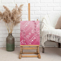 Hawaii Rose Pink Kapa Canvas Wall Art Vintage 'Ohe Kāpala Motifs Mix Plumeria Leis LT7 - Polynesian Pride