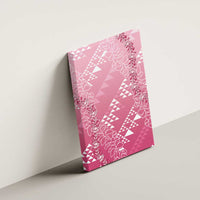 Hawaii Rose Pink Kapa Canvas Wall Art Vintage 'Ohe Kāpala Motifs Mix Plumeria Leis LT7 - Polynesian Pride