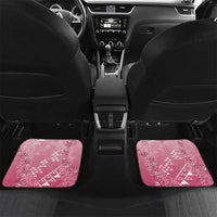 Hawaii Rose Pink Kapa Car Mats Vintage 'Ohe Kāpala Motifs Mix Plumeria Leis LT7 Set 2pcs - Back Rose Pink - Polynesian Pride