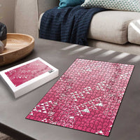 Hawaii Rose Pink Kapa Puzzle Vintage 'Ohe Kāpala Motifs Mix Plumeria Leis LT7 - Polynesian Pride