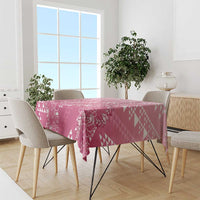 Hawaii Rose Pink Kapa Tablecloth Vintage 'Ohe Kāpala Motifs Mix Plumeria Leis LT7 - Polynesian Pride