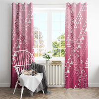 Hawaii Rose Pink Kapa Window Curtain Vintage 'Ohe Kāpala Motifs Mix Plumeria Leis LT7 - Polynesian Pride