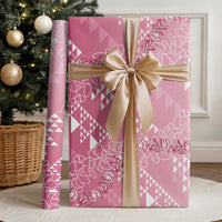 Hawaii Kapa Vintage Motifs Mix Plumeria Leis Wrapping Paper Rose Pink LT7 - Polynesian Pride