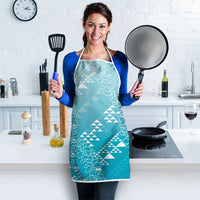 Hawaii Turquoise Kapa Apron Vintage 'Ohe Kāpala Motifs Mix Plumeria Leis LT7 - Polynesian Pride