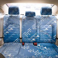 Hawaii Royal Blue Kapa Back Car Seat Cover Vintage 'Ohe Kāpala Motifs Mix Plumeria Leis