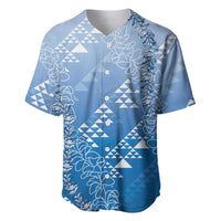 Hawaii Royal Blue Kapa Baseball Jersey Vintage 'Ohe Kāpala Motifs Mix Plumeria Leis LT7 Royal Blue - Polynesian Pride