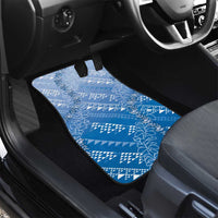 Hawaii Royal Blue Kapa Car Mats Vintage 'Ohe Kāpala Motifs Mix Plumeria Leis LT7 - Polynesian Pride