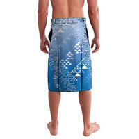 Hawaii Royal Blue Kapa Lavalava Vintage 'Ohe Kāpala Motifs Mix Plumeria Leis LT7 - Polynesian Pride