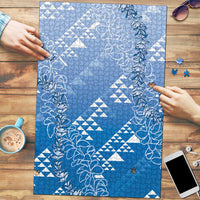 Hawaii Royal Blue Kapa Puzzle Vintage 'Ohe Kāpala Motifs Mix Plumeria Leis LT7 Royal Blue - Polynesian Pride