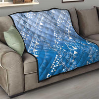 Hawaii Royal Blue Kapa Quilt Vintage 'Ohe Kāpala Motifs Mix Plumeria Leis