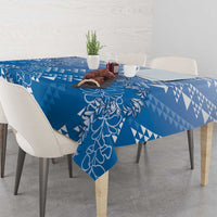 Hawaii Royal Blue Kapa Tablecloth Vintage 'Ohe Kāpala Motifs Mix Plumeria Leis LT7 - Polynesian Pride