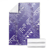 Hawaii Lavender Kapa Blanket Vintage 'Ohe Kāpala Motifs Mix Plumeria Leis LT7 - Polynesian Pride
