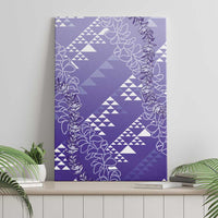 Hawaii Lavender Kapa Canvas Wall Art Vintage 'Ohe Kāpala Motifs Mix Plumeria Leis LT7 - Polynesian Pride