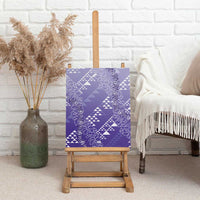Hawaii Lavender Kapa Canvas Wall Art Vintage 'Ohe Kāpala Motifs Mix Plumeria Leis LT7 - Polynesian Pride
