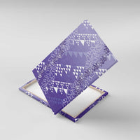 Hawaii Lavender Kapa Canvas Wall Art Vintage 'Ohe Kāpala Motifs Mix Plumeria Leis LT7 With Frame Lavender - Polynesian Pride