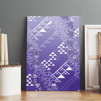 Hawaii Lavender Kapa Canvas Wall Art Vintage 'Ohe Kāpala Motifs Mix Plumeria Leis LT7 - Polynesian Pride
