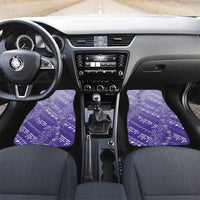 Hawaii Lavender Kapa Car Mats Vintage 'Ohe Kāpala Motifs Mix Plumeria Leis LT7 Set 2pcs - Front Lavender - Polynesian Pride