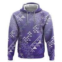 Hawaii Lavender Kapa Hoodie Vintage 'Ohe Kāpala Motifs Mix Plumeria Leis LT7 Pullover Hoodie Lavender - Polynesian Pride