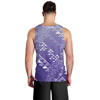 Hawaii Lavender Kapa Men Tank Top Vintage 'Ohe Kāpala Motifs Mix Plumeria Leis LT7 - Polynesian Pride