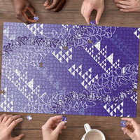 Hawaii Lavender Kapa Puzzle Vintage 'Ohe Kāpala Motifs Mix Plumeria Leis LT7 - Polynesian Pride