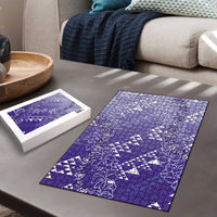 Hawaii Lavender Kapa Puzzle Vintage 'Ohe Kāpala Motifs Mix Plumeria Leis LT7 - Polynesian Pride