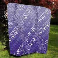 Hawaii Lavender Kapa Quilt Vintage 'Ohe Kāpala Motifs Mix Plumeria Leis LT7 - Polynesian Pride