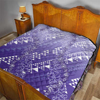 Hawaii Lavender Kapa Quilt Vintage 'Ohe Kāpala Motifs Mix Plumeria Leis LT7 - Polynesian Pride