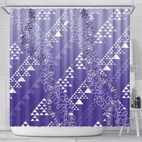 Hawaii Lavender Kapa Shower Curtain Vintage 'Ohe Kāpala Motifs Mix Plumeria Leis LT7 - Polynesian Pride