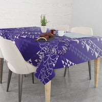 Hawaii Lavender Kapa Tablecloth Vintage 'Ohe Kāpala Motifs Mix Plumeria Leis LT7 - Polynesian Pride
