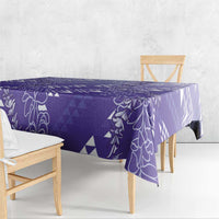 Hawaii Lavender Kapa Tablecloth Vintage 'Ohe Kāpala Motifs Mix Plumeria Leis LT7 - Polynesian Pride