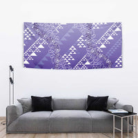 Hawaii Lavender Kapa Tapestry Vintage 'Ohe Kāpala Motifs Mix Plumeria Leis LT7 - Polynesian Pride