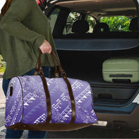 Hawaii Lavender Kapa Travel Bag Vintage 'Ohe Kāpala Motifs Mix Plumeria Leis LT7 - Polynesian Pride