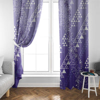 Hawaii Lavender Kapa Window Curtain Vintage 'Ohe Kāpala Motifs Mix Plumeria Leis LT7 - Polynesian Pride
