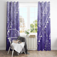 Hawaii Lavender Kapa Window Curtain Vintage 'Ohe Kāpala Motifs Mix Plumeria Leis LT7 - Polynesian Pride