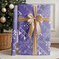 Hawaii Kapa Vintage Motifs Mix Plumeria Leis Wrapping Paper Lavender LT7 - Polynesian Pride