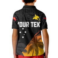 Personalised PNG Hunters Rugby Kid Polo Shirt Palm Trees Simple LT7 - Polynesian Pride