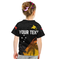 Personalised PNG Hunters Rugby Kid T Shirt Palm Trees Simple LT7 - Polynesian Pride