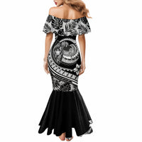 Polynesian Plumeria Mermaid Dress Ride The Waves - Black LT7 - Polynesian Pride