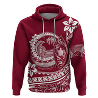 Polynesian Plumeria Hoodie Ride The Waves Burgundy LT7 Burgundy - Polynesian Pride